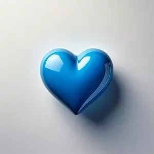 Blue heart icon on a light background, symbolizing commitment and empathy.