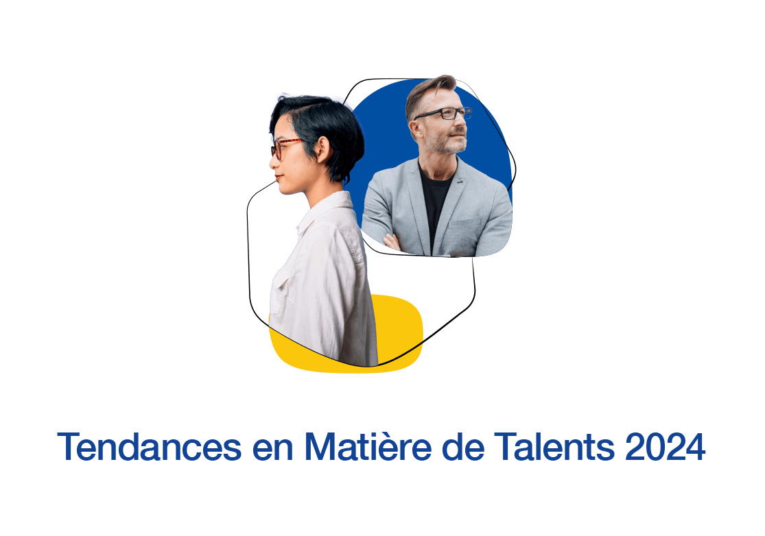 Deux personnes avec le texte 'Tendances en Matière de Talents 2024'.